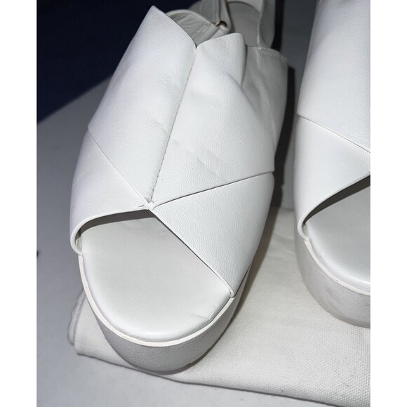 Vince Jenaya White Leather 2 in. Platform Sling Back Sandals US 9.5 Eur 39.5 - Picture 3 of 7
